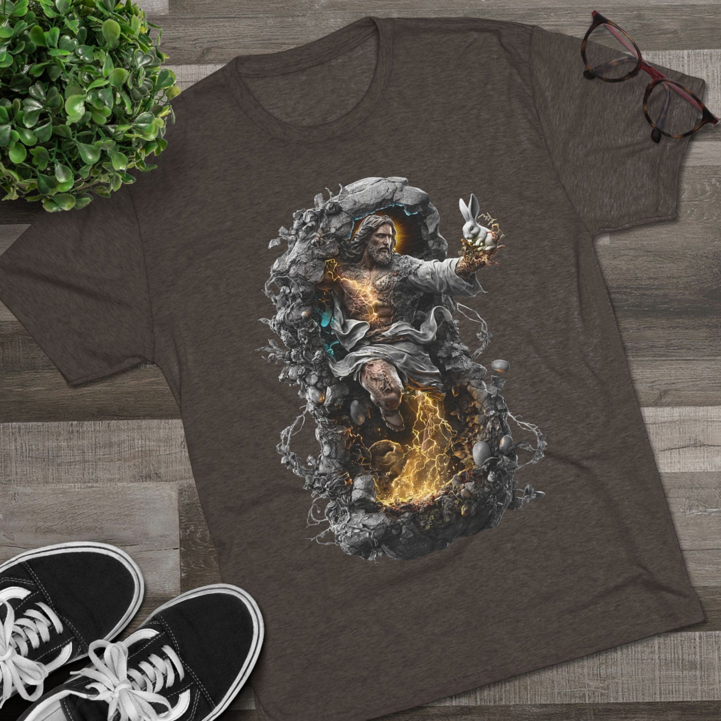 Electric Fantasy Tri-Blend Tee, Graphic Tee, Unisex T-Shirt, Artistic Crew Shirt, Gift for Gamers, Unique Fashion Statement