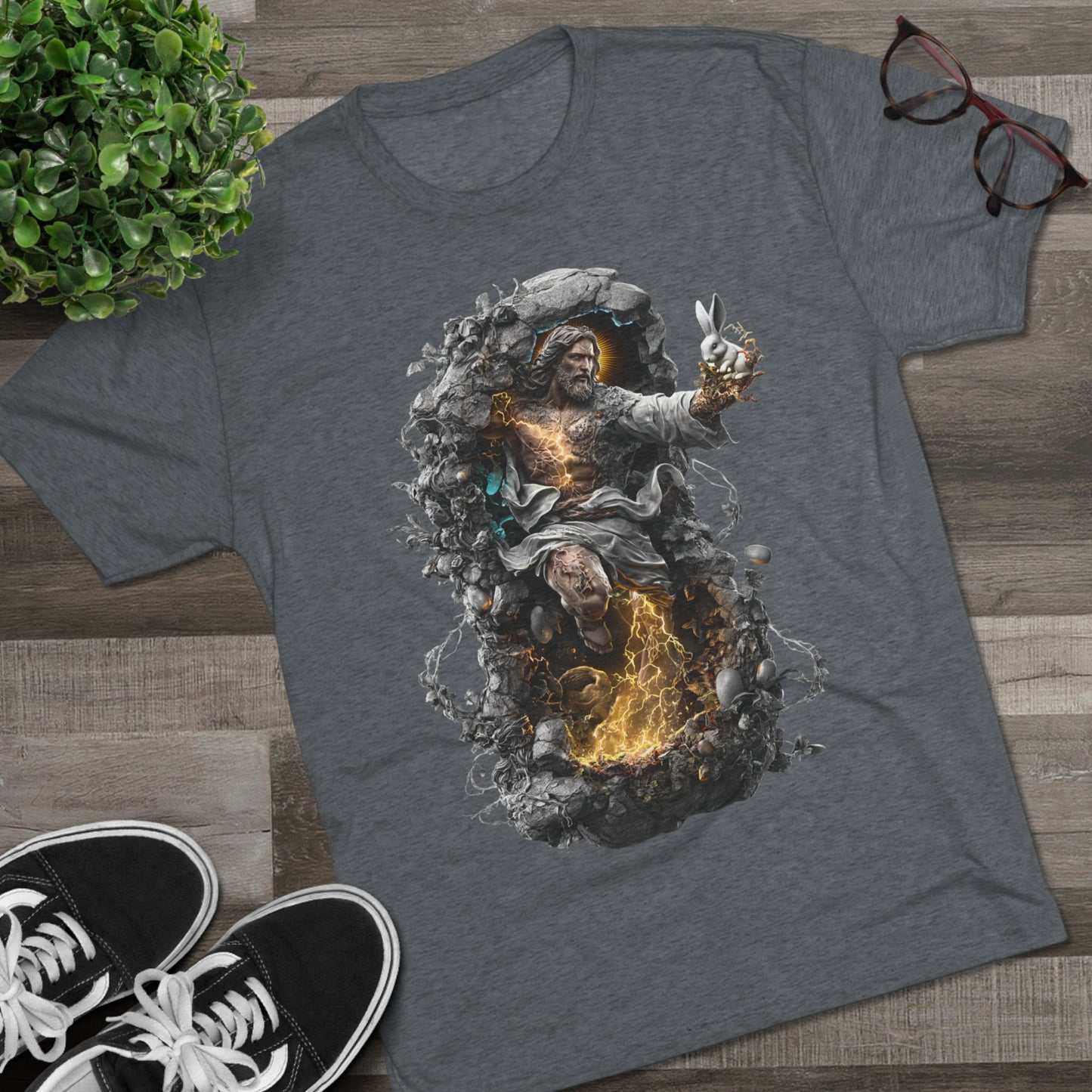 Electric Fantasy Tri-Blend Tee, Graphic Tee, Unisex T-Shirt, Artistic Crew Shirt, Gift for Gamers, Unique Fashion Statement