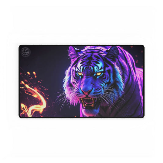 Vibrant Tiger Desk Mat - Colorful Office Decor, Gaming Mouse Pad, Unique Gift for Wildlife Lovers, Stylish Workstation Accessory