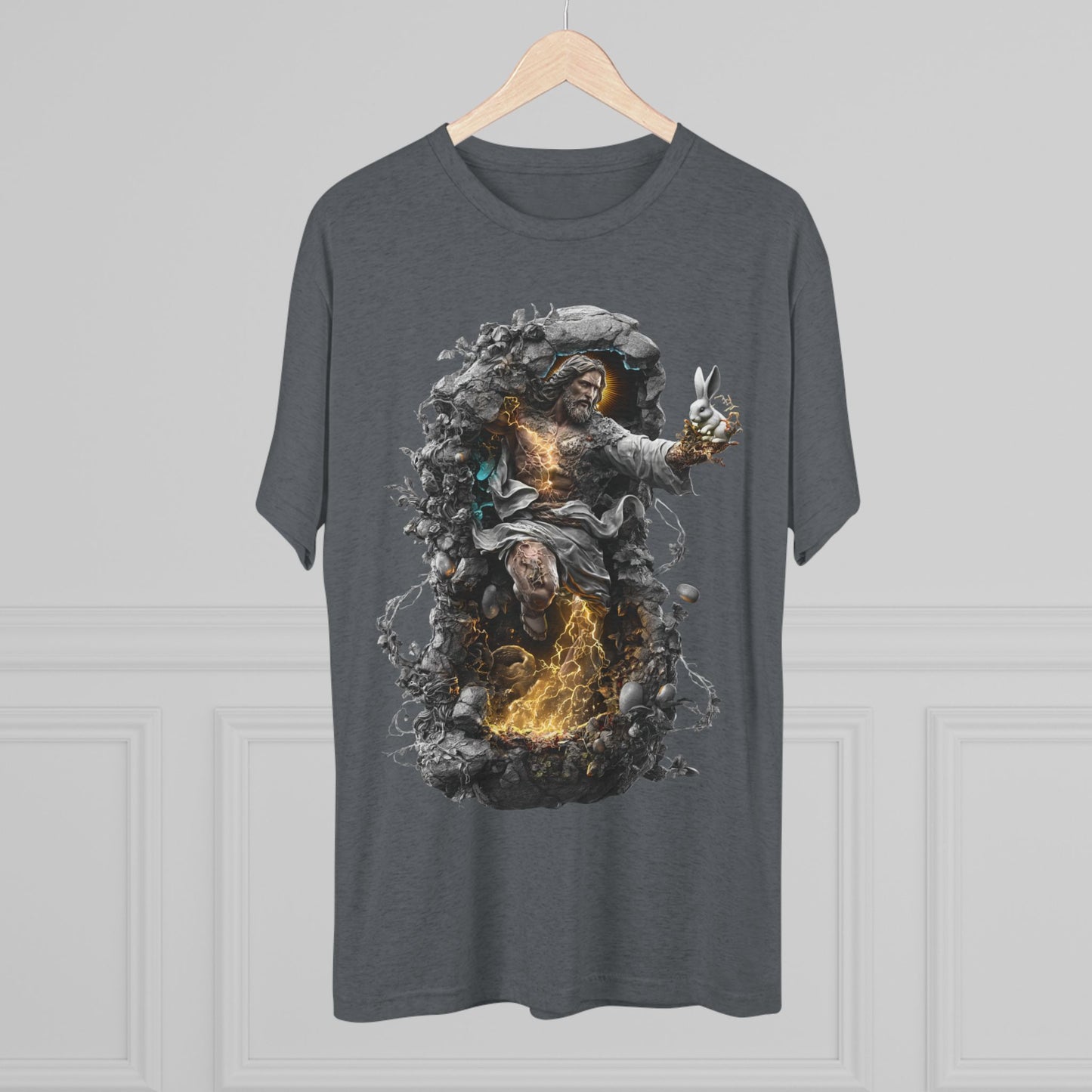 Electric Fantasy Tri-Blend Tee, Graphic Tee, Unisex T-Shirt, Artistic Crew Shirt, Gift for Gamers, Unique Fashion Statement