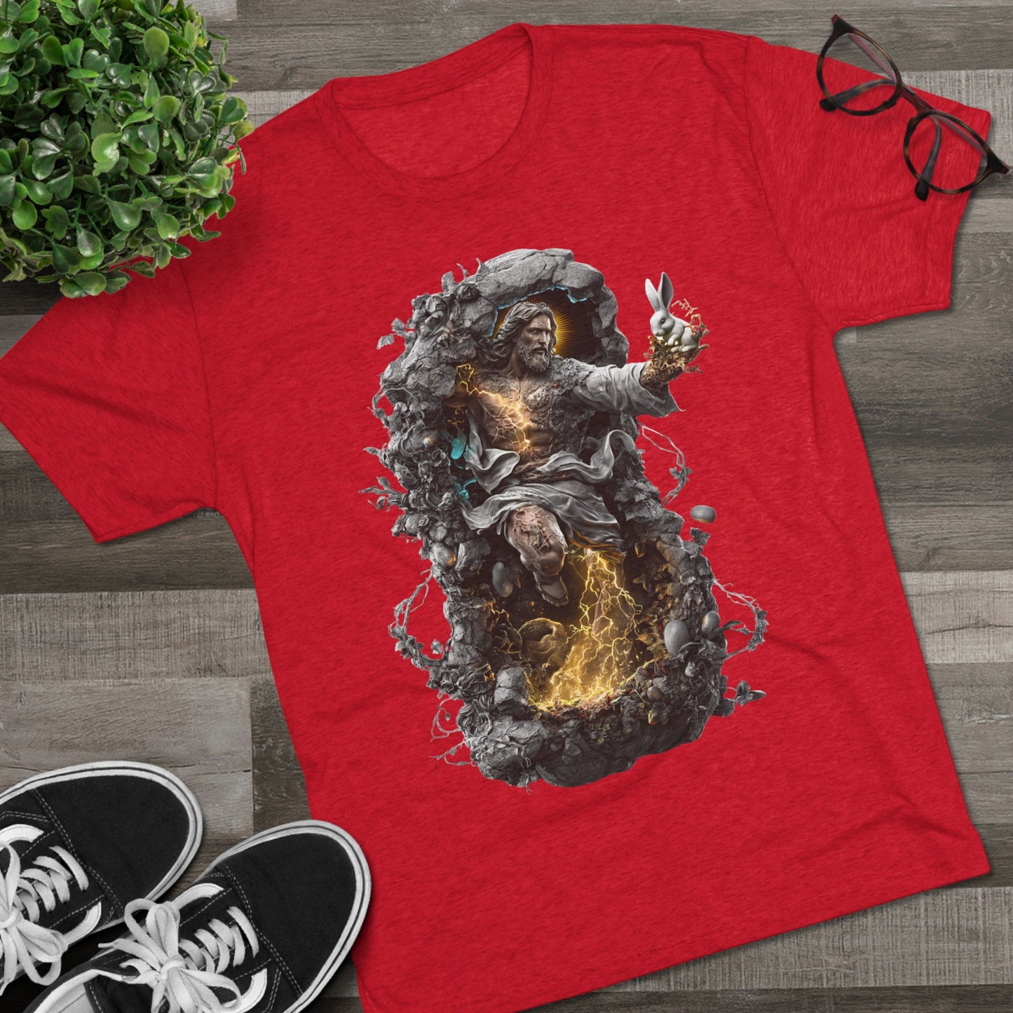 Electric Fantasy Tri-Blend Tee, Graphic Tee, Unisex T-Shirt, Artistic Crew Shirt, Gift for Gamers, Unique Fashion Statement