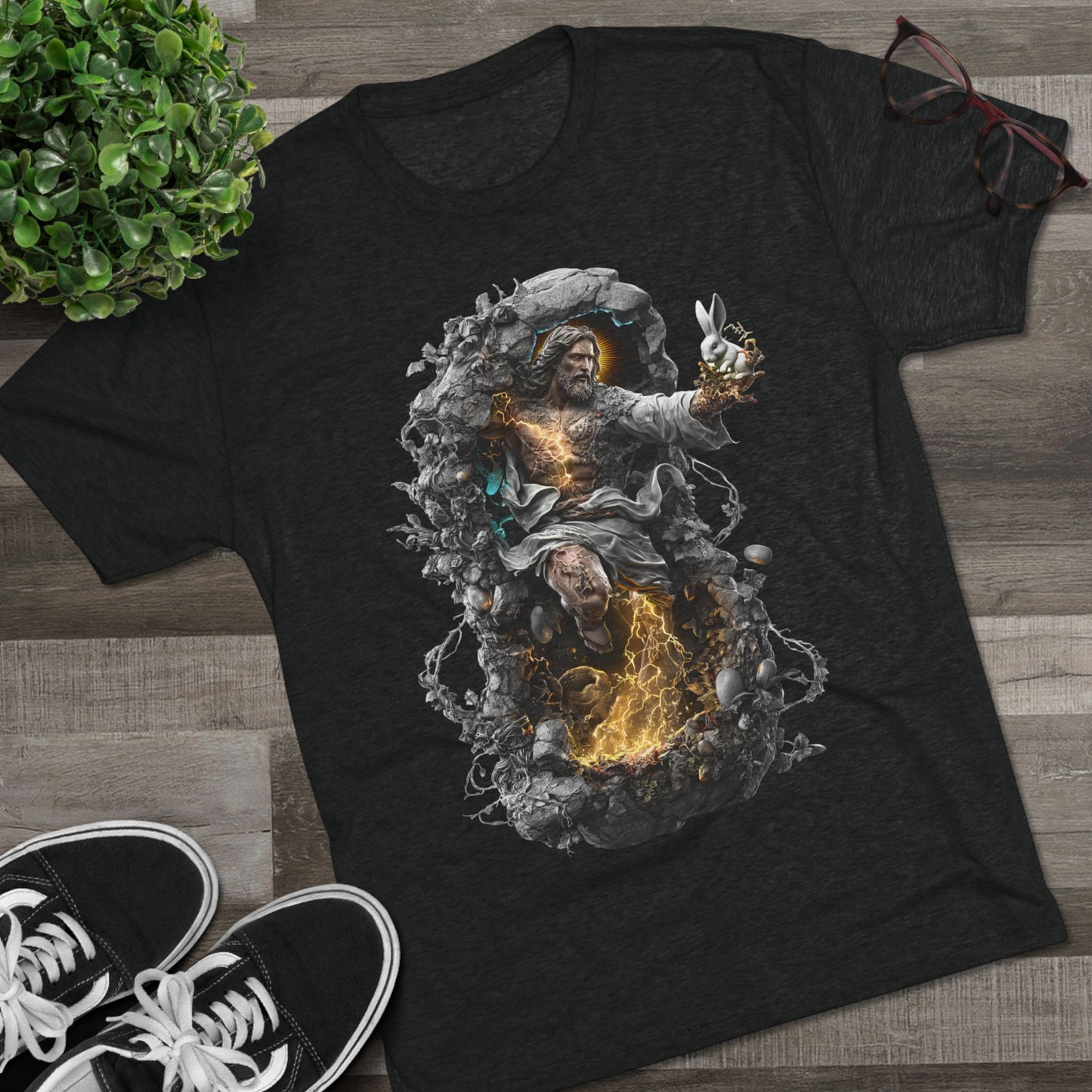 Electric Fantasy Tri-Blend Tee, Graphic Tee, Unisex T-Shirt, Artistic Crew Shirt, Gift for Gamers, Unique Fashion Statement