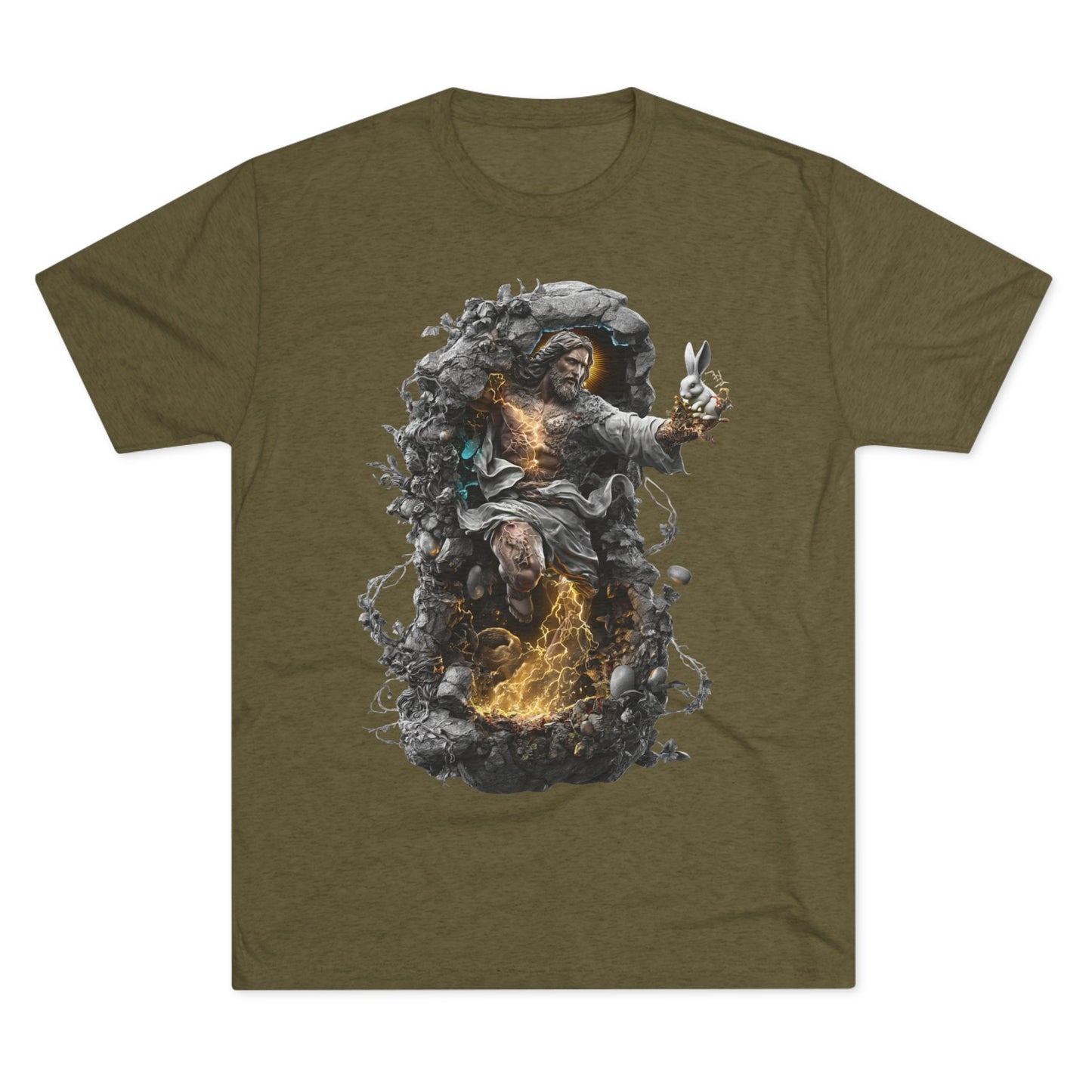 Electric Fantasy Tri-Blend Tee, Graphic Tee, Unisex T-Shirt, Artistic Crew Shirt, Gift for Gamers, Unique Fashion Statement