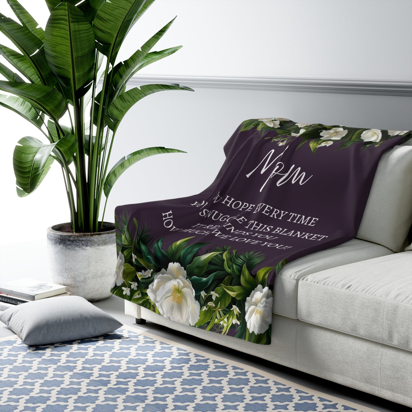 Sherpa Fleece Blanket - Mothers Day Gift, We Hope Every Time You Snuggle, Love You Reminder, Cozy Throw, Gift for Mom, Warm Comfort