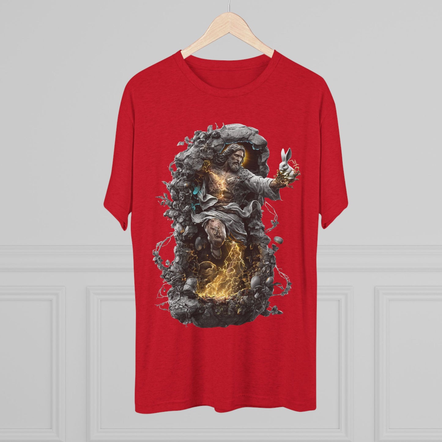 Electric Fantasy Tri-Blend Tee, Graphic Tee, Unisex T-Shirt, Artistic Crew Shirt, Gift for Gamers, Unique Fashion Statement