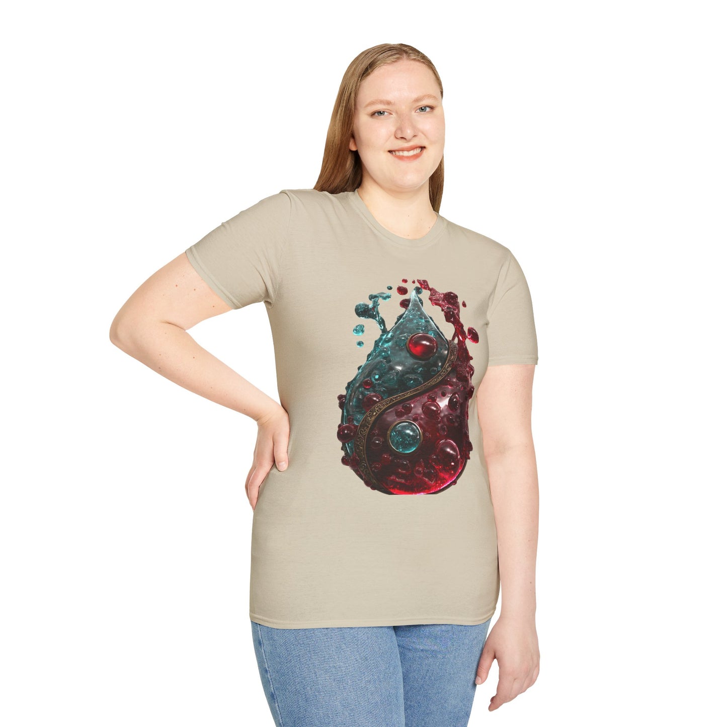 Blood Yin & Yang Unisex Softstyle T-Shirt, Gothic Tee, Dark Grunge Shirt, Alternative Clothing, Emo Top