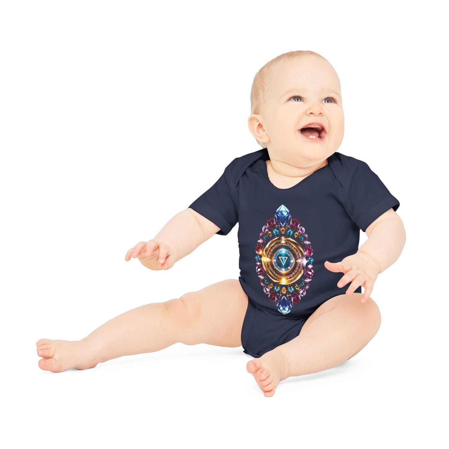 Mystic Chakra Bodysuit, Baby Organic Romper, Newborn Outfit Gift, Spiritual Infant Clothes, Gender Neutral Baby Shower Present