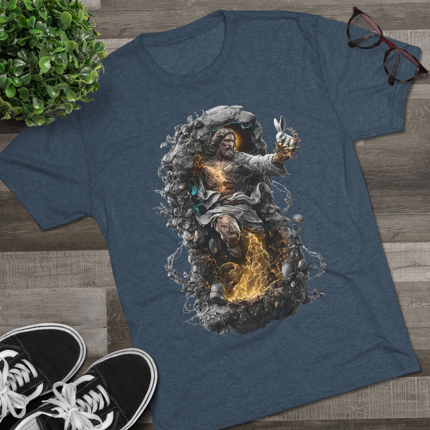 Electric Fantasy Tri-Blend Tee, Graphic Tee, Unisex T-Shirt, Artistic Crew Shirt, Gift for Gamers, Unique Fashion Statement