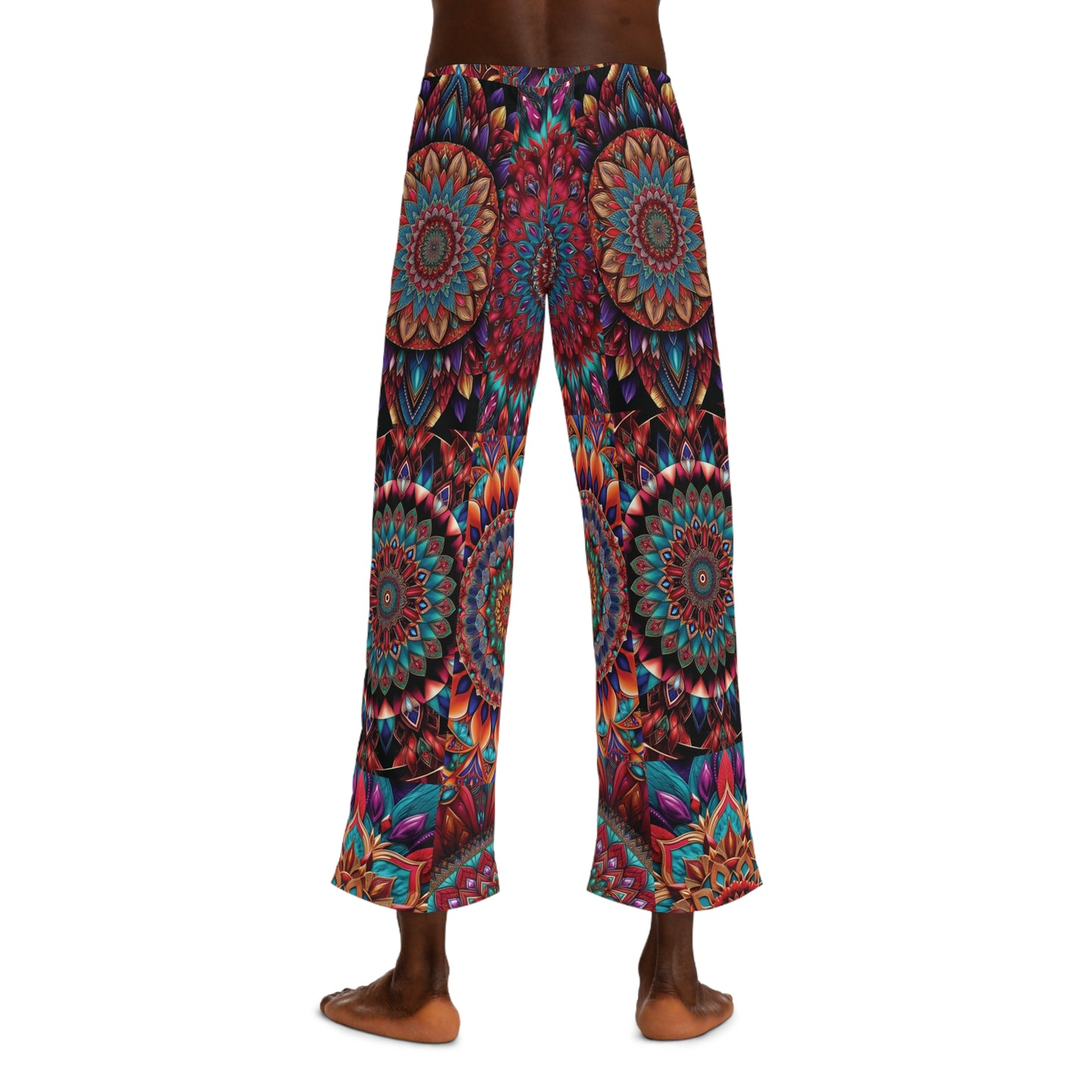 Men's Cozy Bohemian Pajama Pants, Relaxed Mandala Lounge Wear, Perfect for Sleep, Gifts for Him, Fun Home Casual Wear