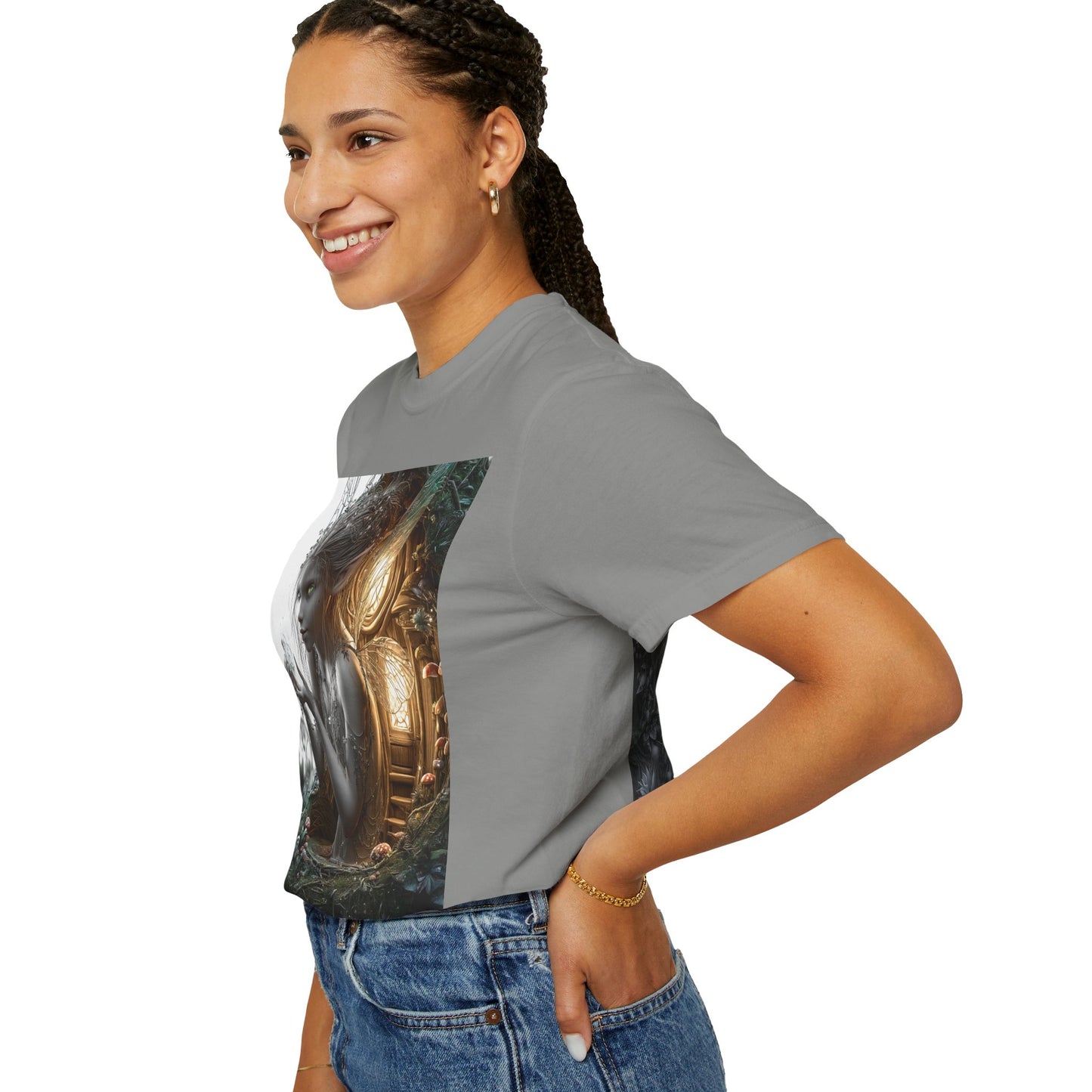 Whimsical Fairy T-shirt, Enchanted Garden Art Tee, Fairy Lover Gift, Unique Fantasy Apparel, Magical Nature Tee