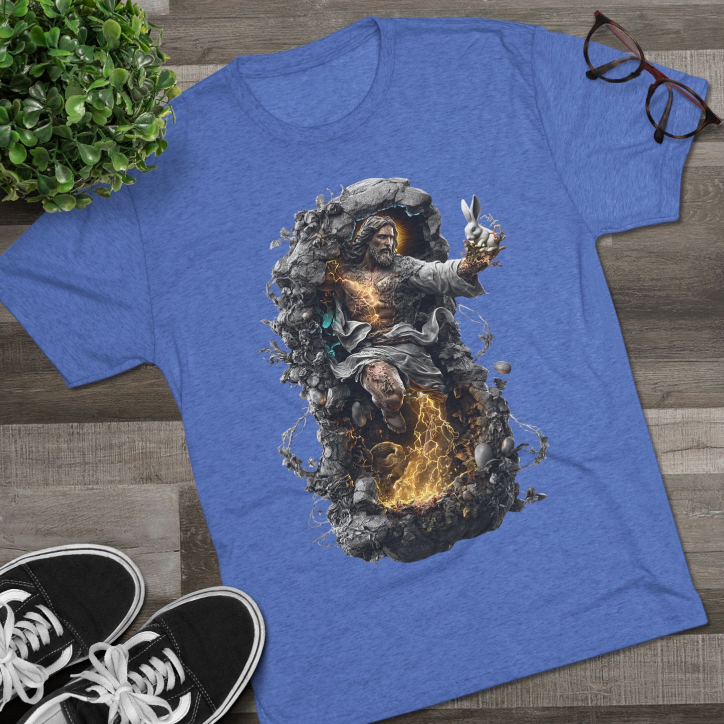 Electric Fantasy Tri-Blend Tee, Graphic Tee, Unisex T-Shirt, Artistic Crew Shirt, Gift for Gamers, Unique Fashion Statement