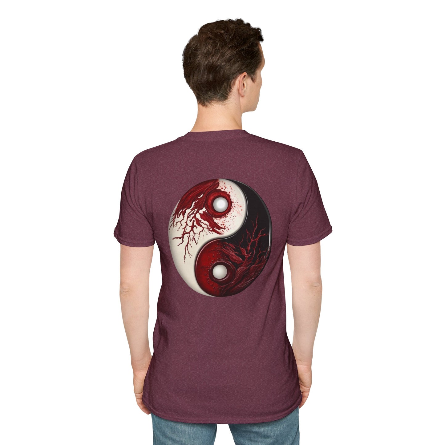 Blood Yin & Yang Unisex Softstyle T-Shirt, Gothic Tee, Dark Grunge Shirt, Alternative Clothing, Emo Top