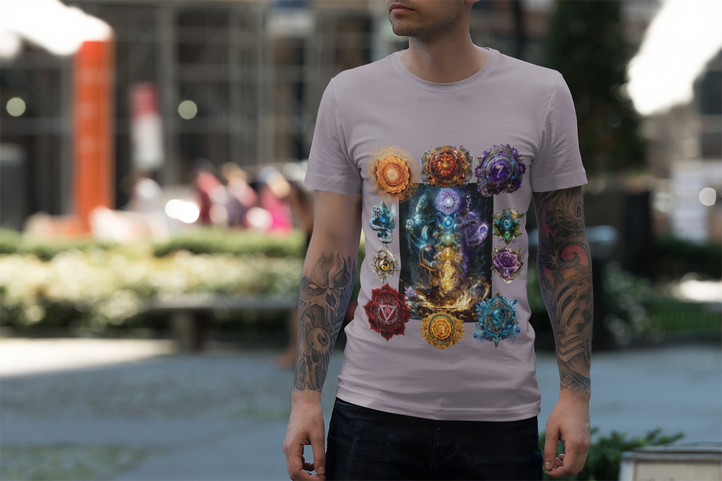 Chakras T-Shirt, Energy Healing Tee, Spiritual Top, Meditation Shirt, Yoga Clothing, Reiki Apparel