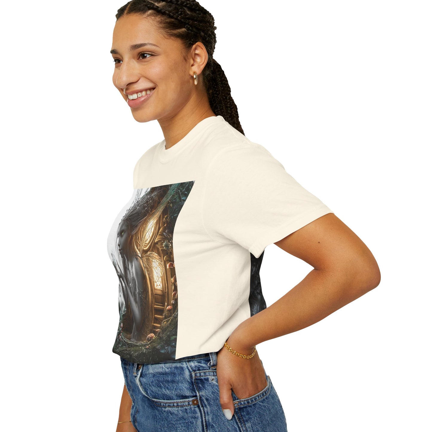 Whimsical Fairy T-shirt, Enchanted Garden Art Tee, Fairy Lover Gift, Unique Fantasy Apparel, Magical Nature Tee