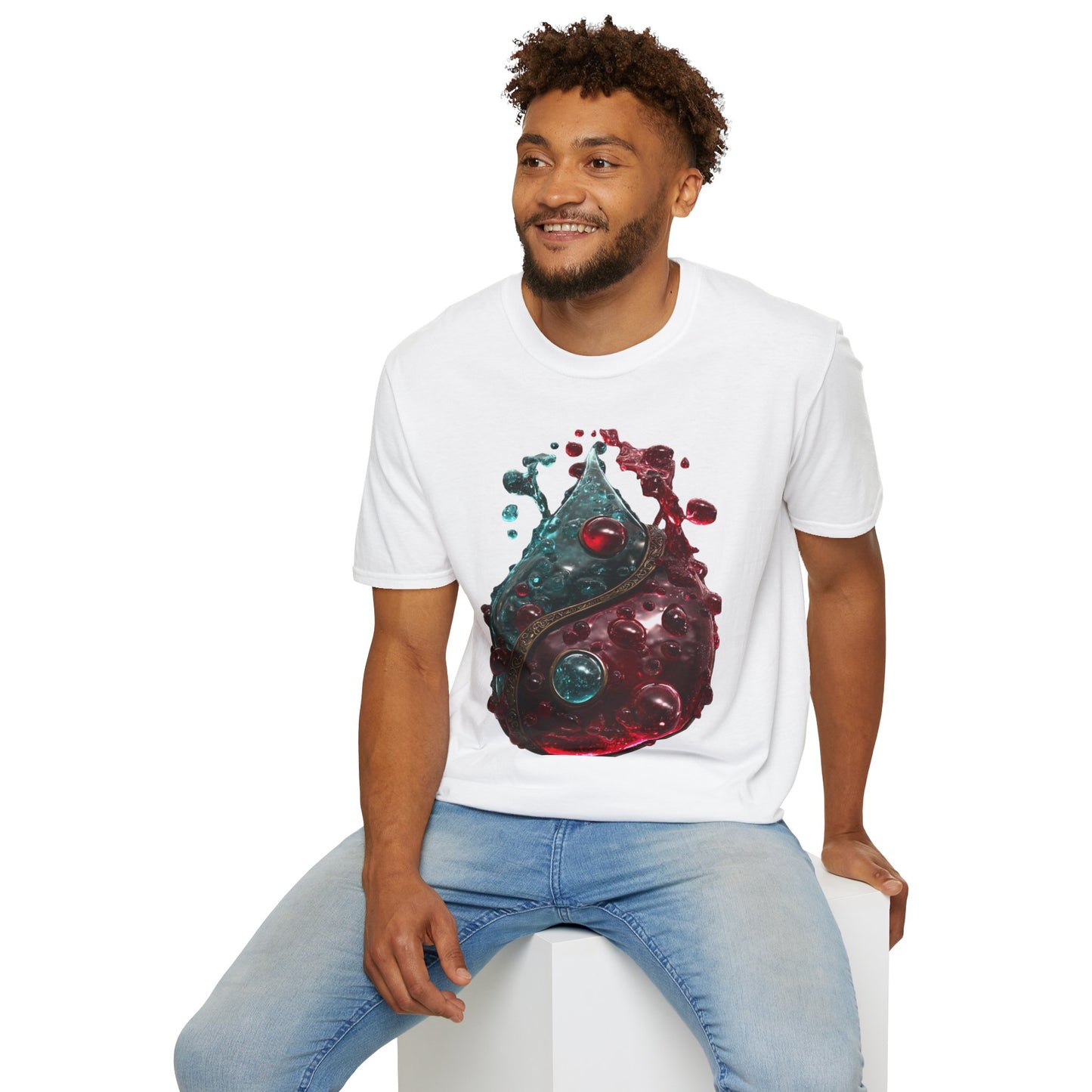 Blood Yin & Yang Unisex Softstyle T-Shirt, Gothic Tee, Dark Grunge Shirt, Alternative Clothing, Emo Top