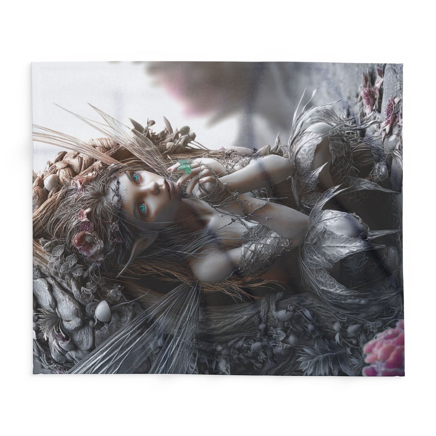 Fleece Blanket, Fairy Girl - Cozy Winter Gift, Fantasy Home Decor, Christmas Throw, Magical Bedroom Accent, Holiday Present