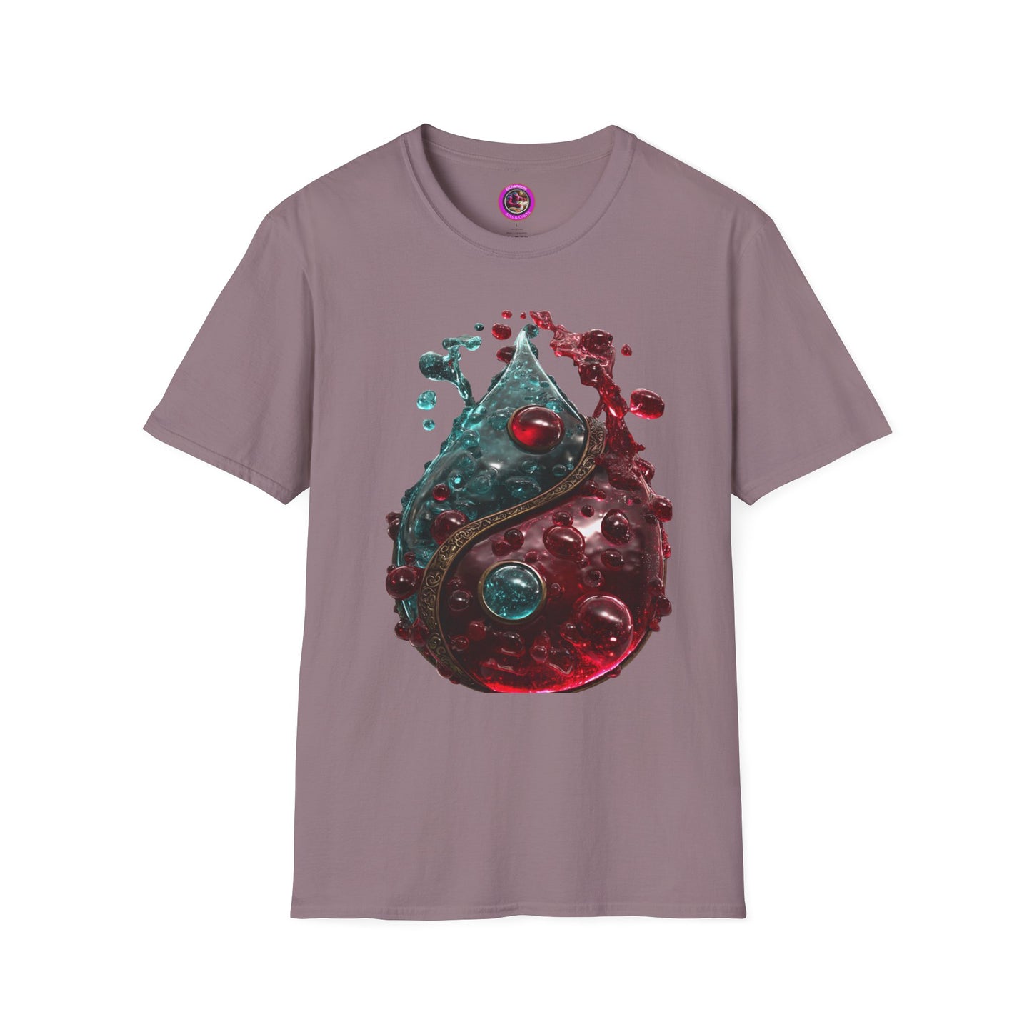 Blood Yin & Yang Unisex Softstyle T-Shirt, Gothic Tee, Dark Grunge Shirt, Alternative Clothing, Emo Top
