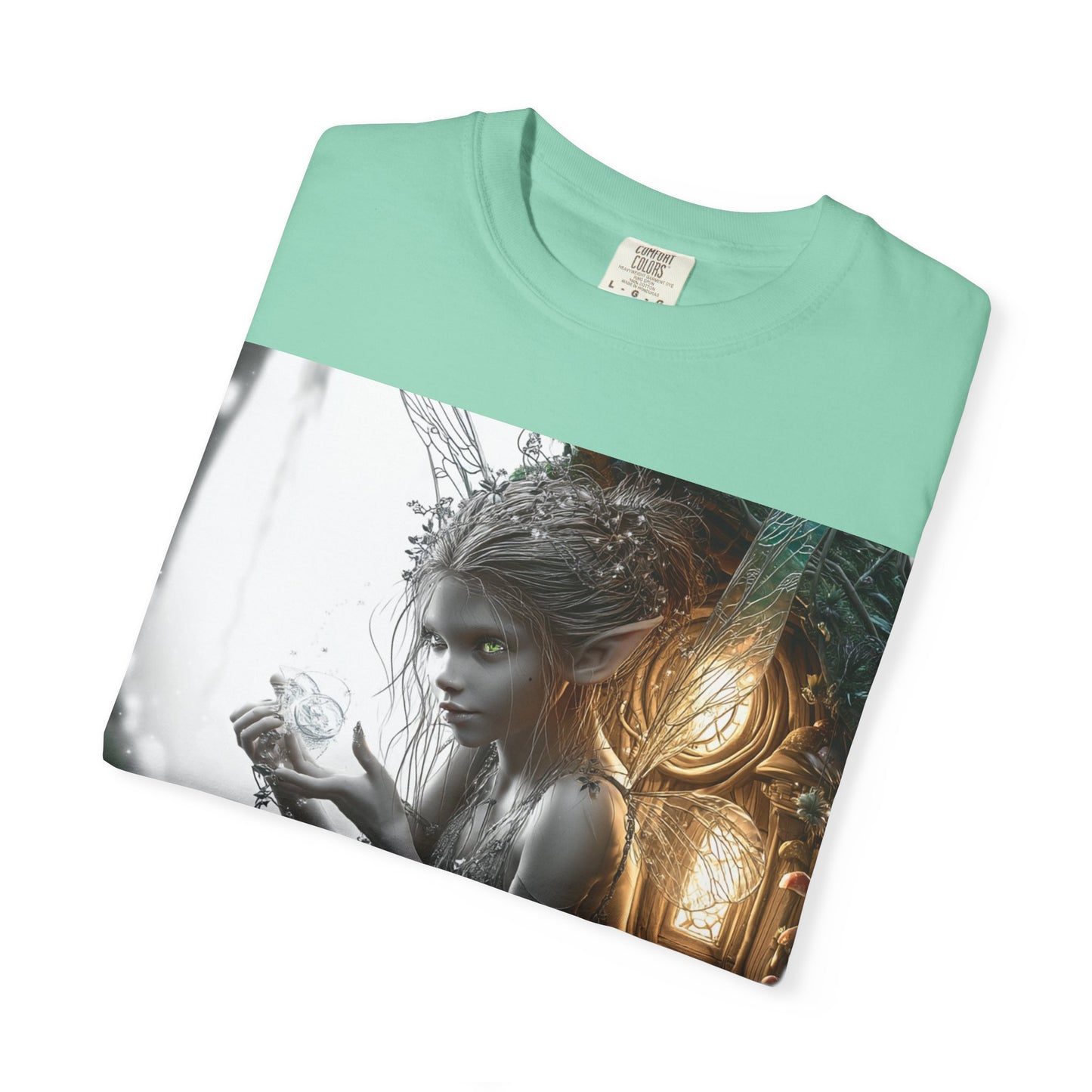 Whimsical Fairy T-shirt, Enchanted Garden Art Tee, Fairy Lover Gift, Unique Fantasy Apparel, Magical Nature Tee