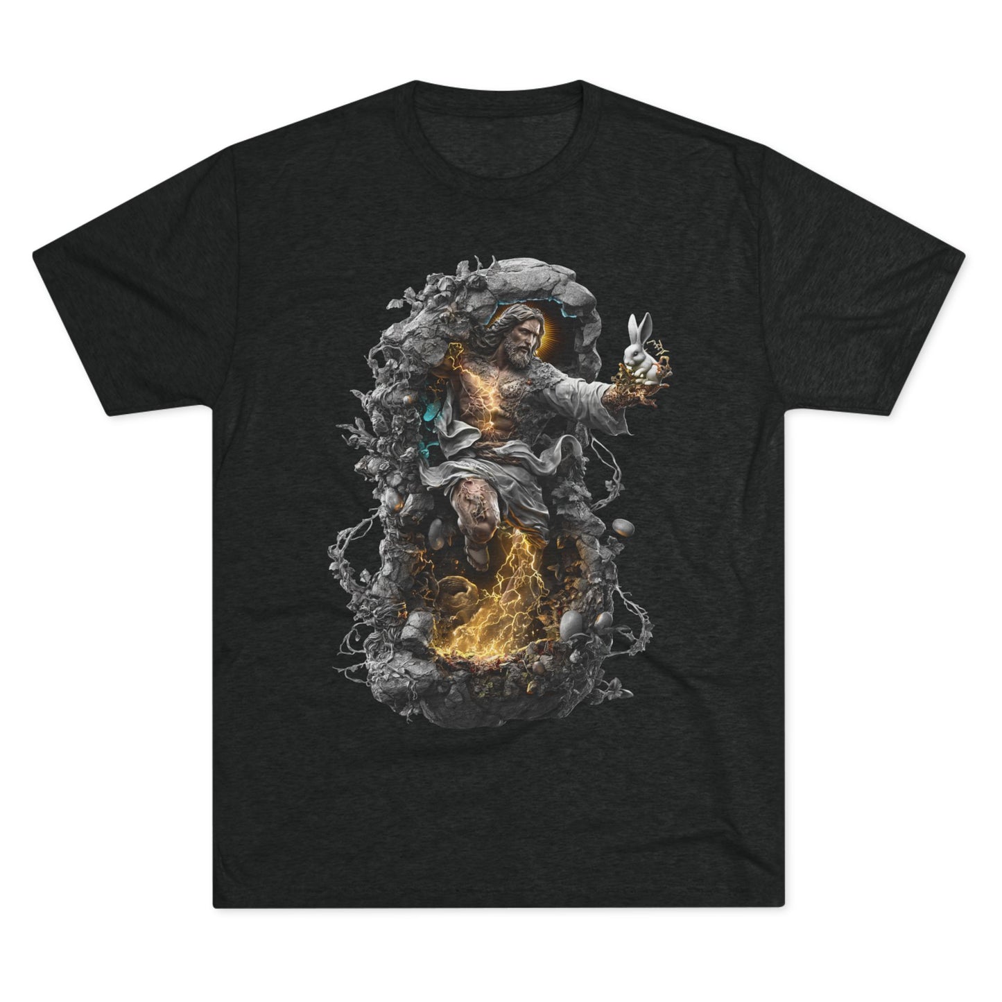 Electric Fantasy Tri-Blend Tee, Graphic Tee, Unisex T-Shirt, Artistic Crew Shirt, Gift for Gamers, Unique Fashion Statement