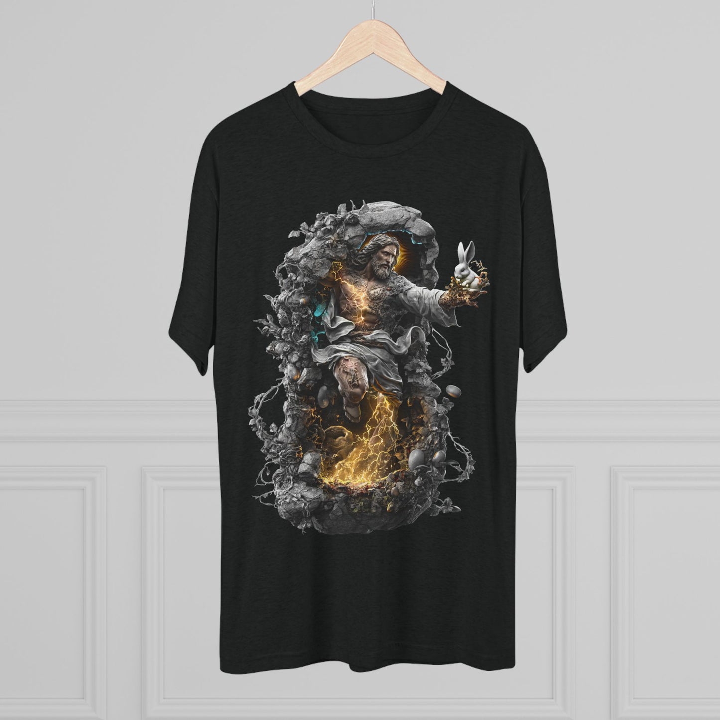 Electric Fantasy Tri-Blend Tee, Graphic Tee, Unisex T-Shirt, Artistic Crew Shirt, Gift for Gamers, Unique Fashion Statement