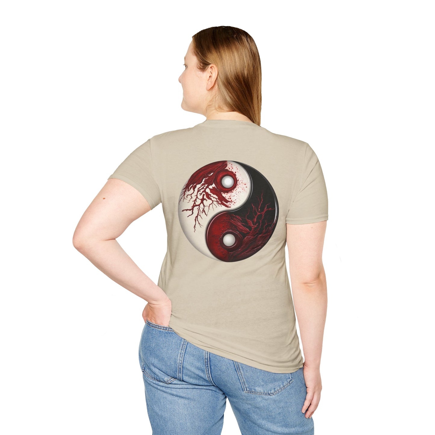 Blood Yin & Yang Unisex Softstyle T-Shirt, Gothic Tee, Dark Grunge Shirt, Alternative Clothing, Emo Top
