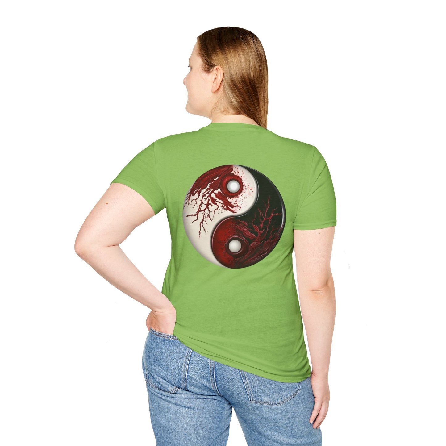 Blood Yin & Yang Unisex Softstyle T-Shirt, Gothic Tee, Dark Grunge Shirt, Alternative Clothing, Emo Top