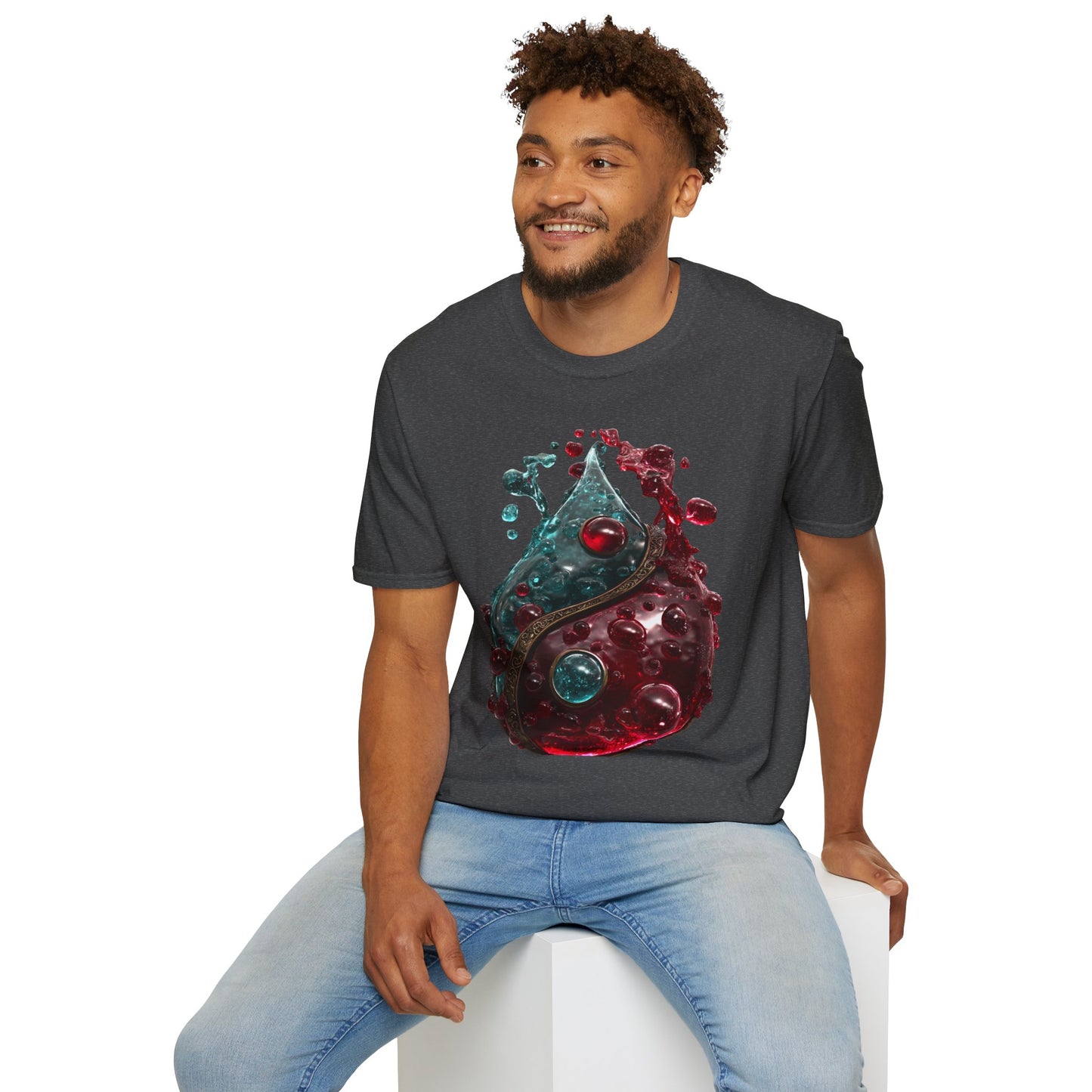 Blood Yin & Yang Unisex Softstyle T-Shirt, Gothic Tee, Dark Grunge Shirt, Alternative Clothing, Emo Top