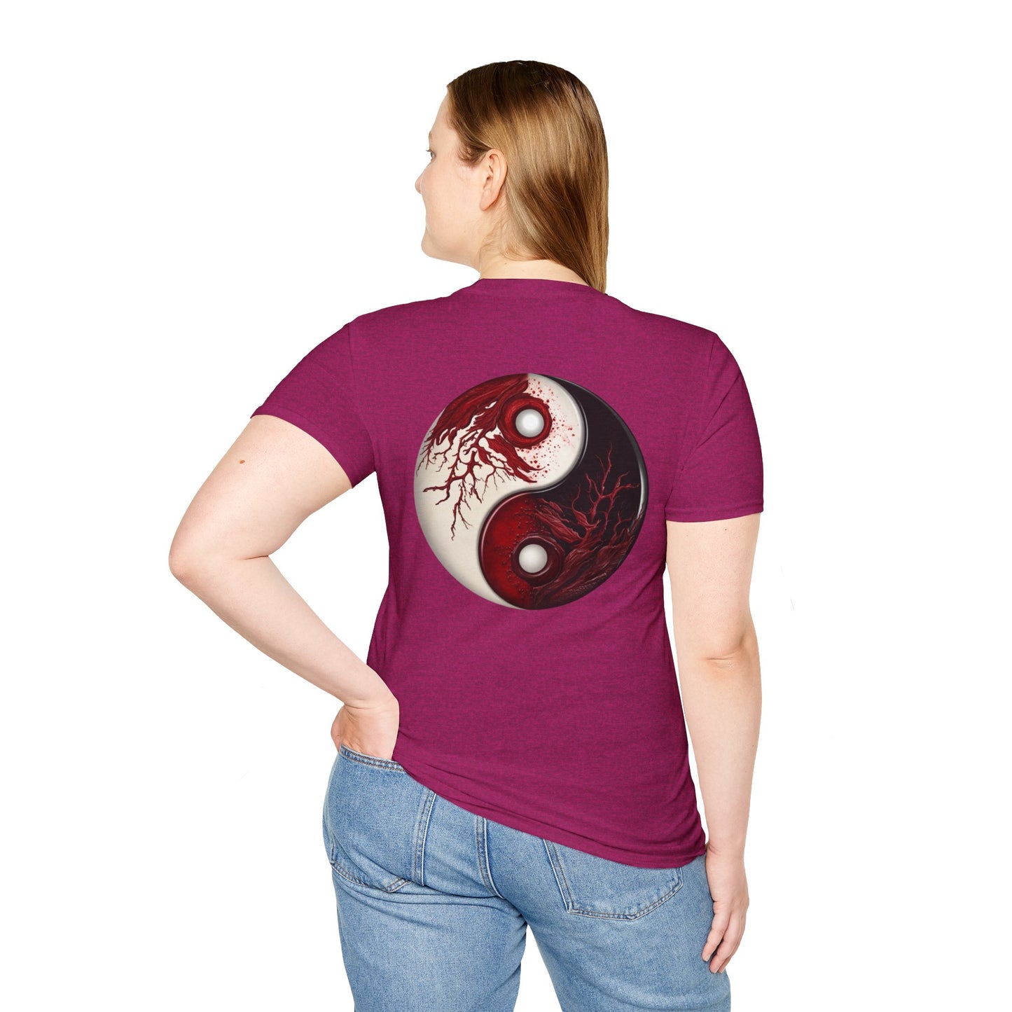 Blood Yin & Yang Unisex Softstyle T-Shirt, Gothic Tee, Dark Grunge Shirt, Alternative Clothing, Emo Top