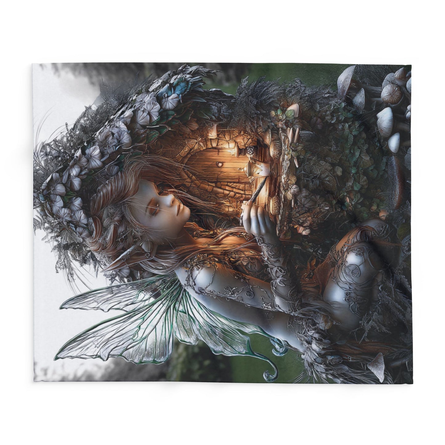 Fleece Blanket, Fairy Girl Design - Cozy Winter Home Decor, Christmas Gift, Cute Bedroom Accessories, Magical Throw Blanket, Soft Bedding