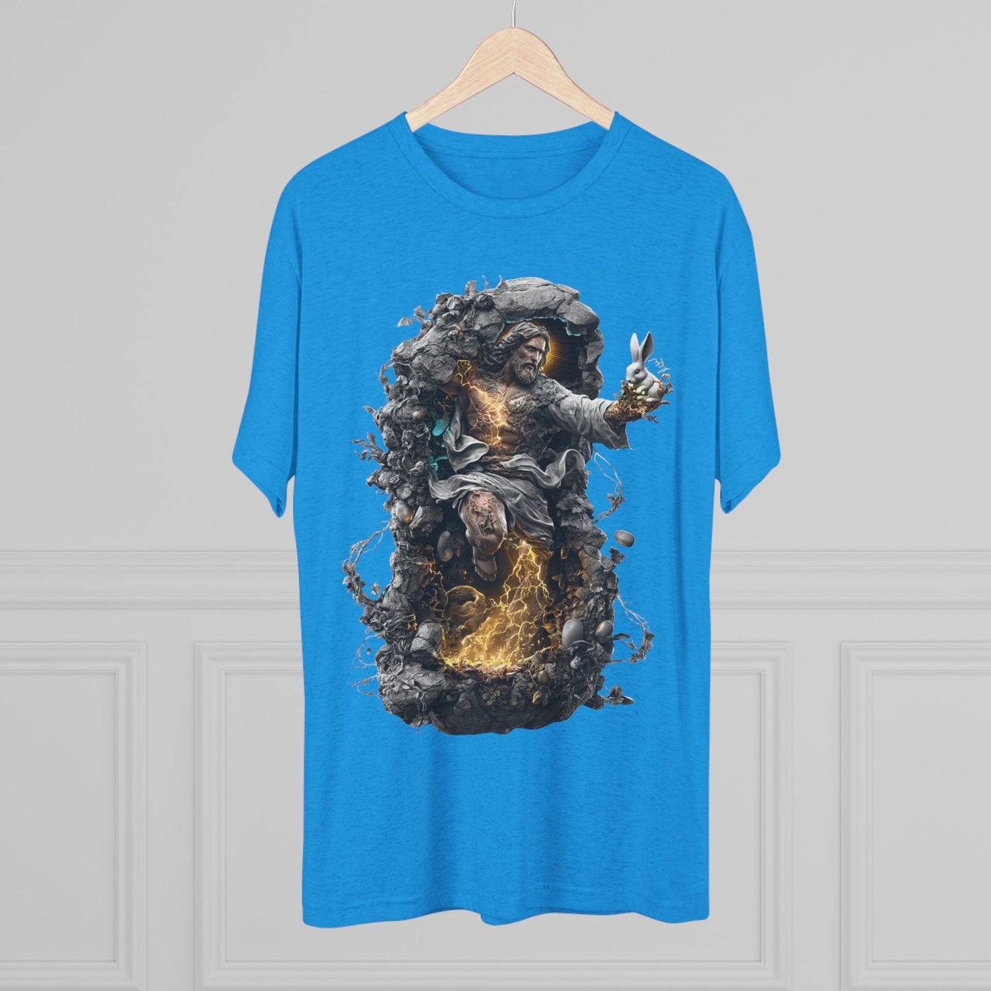 Electric Fantasy Tri-Blend Tee, Graphic Tee, Unisex T-Shirt, Artistic Crew Shirt, Gift for Gamers, Unique Fashion Statement