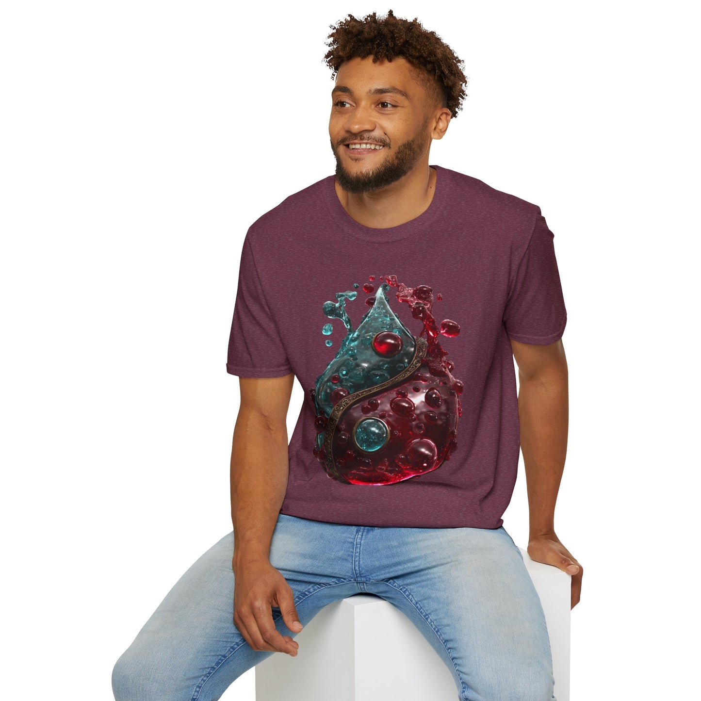 Blood Yin & Yang Unisex Softstyle T-Shirt, Gothic Tee, Dark Grunge Shirt, Alternative Clothing, Emo Top