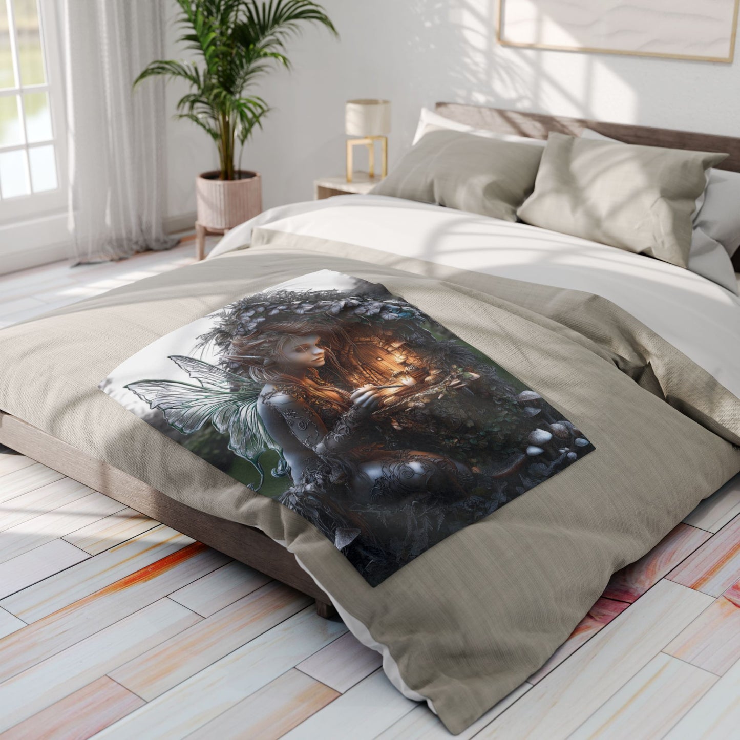 Fleece Blanket, Fairy Girl Design - Cozy Winter Home Decor, Christmas Gift, Cute Bedroom Accessories, Magical Throw Blanket, Soft Bedding