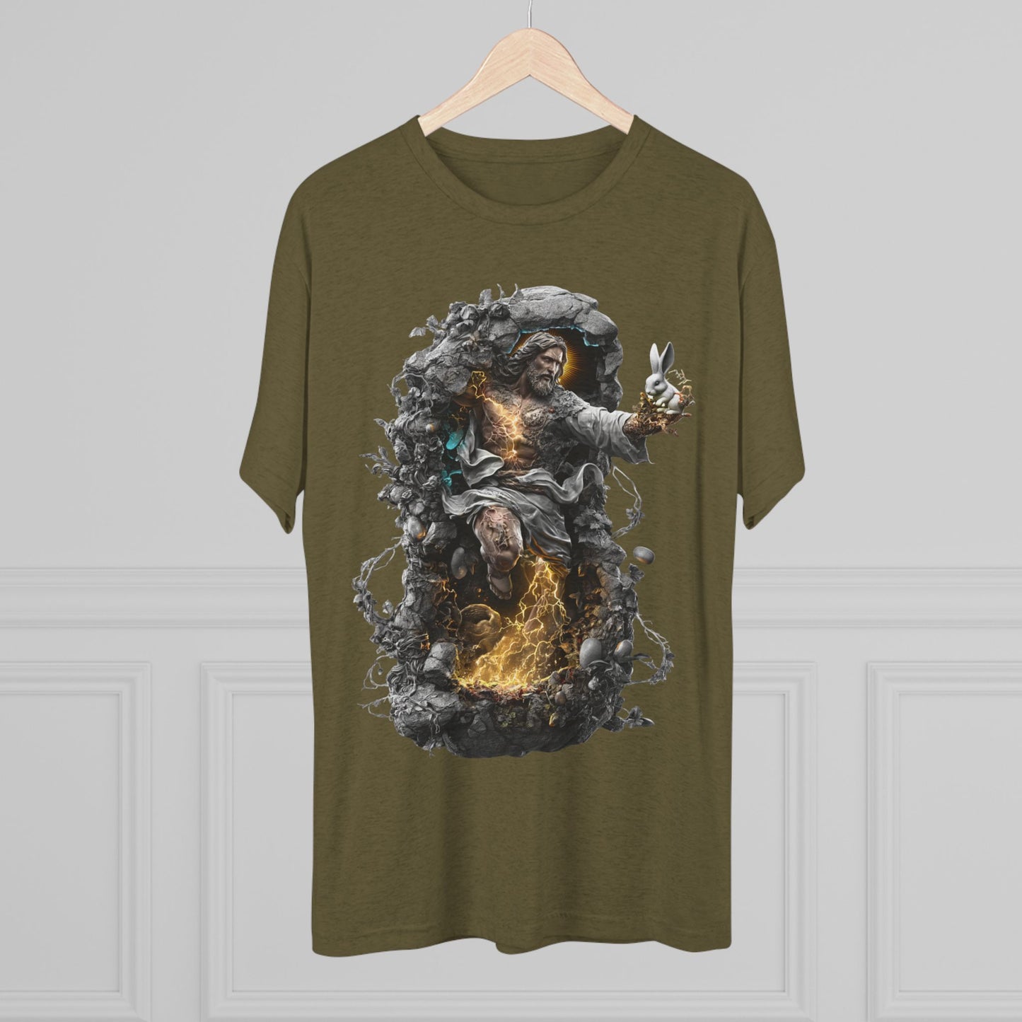 Electric Fantasy Tri-Blend Tee, Graphic Tee, Unisex T-Shirt, Artistic Crew Shirt, Gift for Gamers, Unique Fashion Statement
