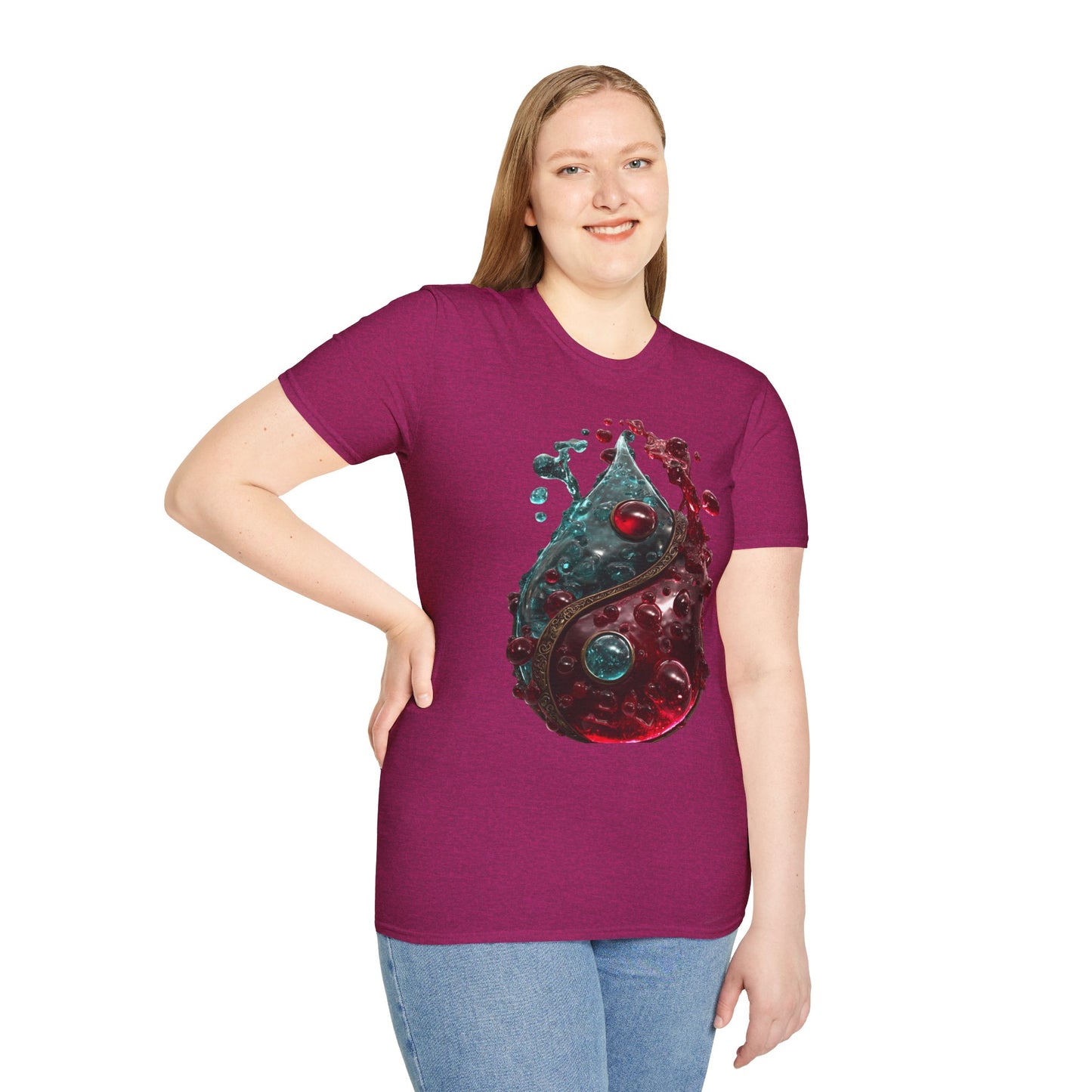 Blood Yin & Yang Unisex Softstyle T-Shirt, Gothic Tee, Dark Grunge Shirt, Alternative Clothing, Emo Top