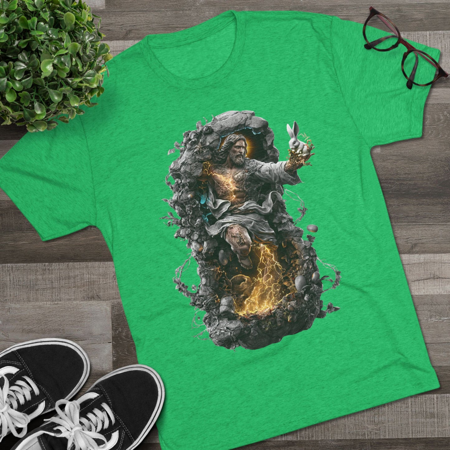 Electric Fantasy Tri-Blend Tee, Graphic Tee, Unisex T-Shirt, Artistic Crew Shirt, Gift for Gamers, Unique Fashion Statement