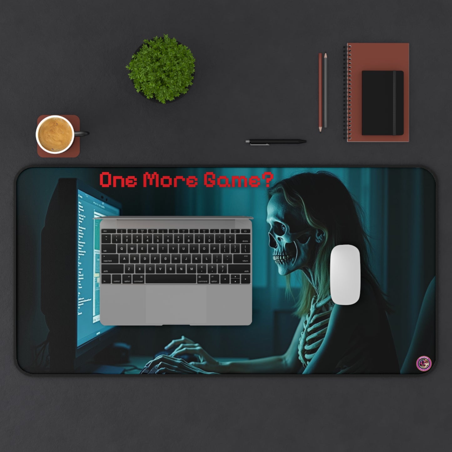 Gaming Desk Mat with Skeleton Design