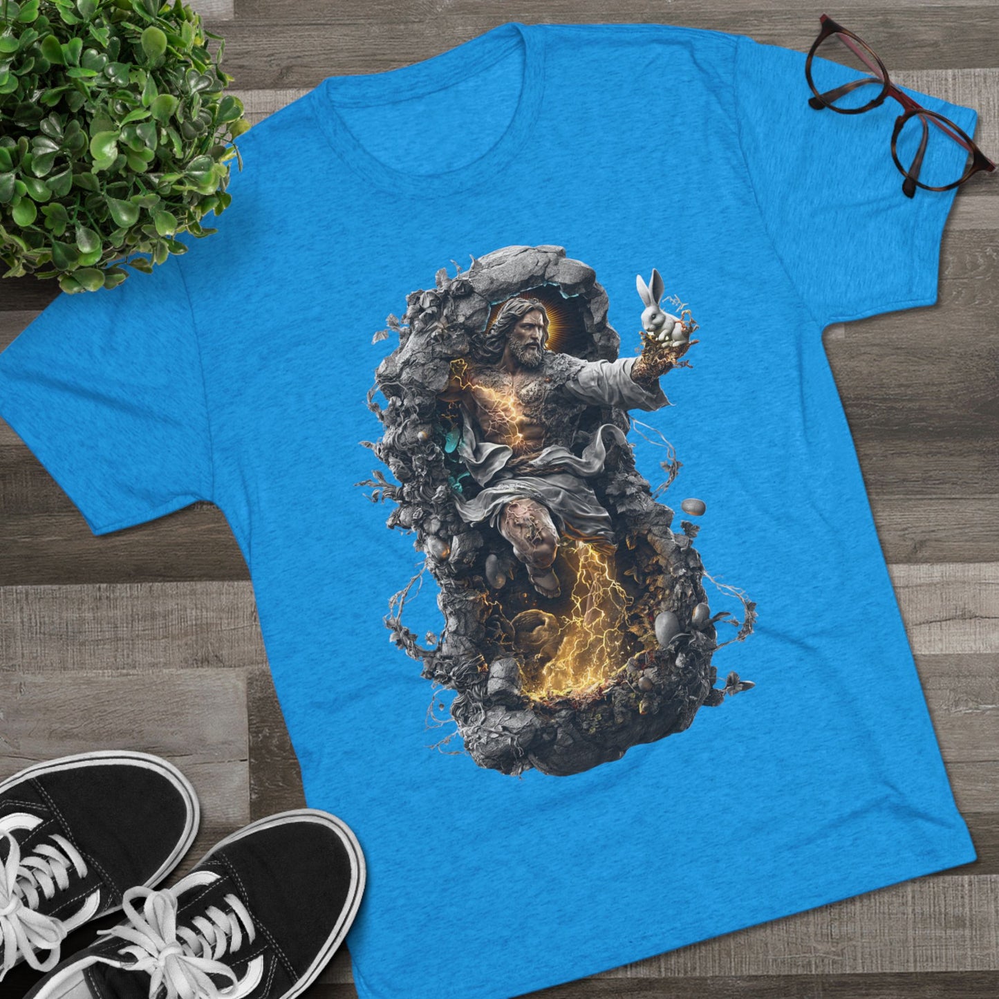 Electric Fantasy Tri-Blend Tee, Graphic Tee, Unisex T-Shirt, Artistic Crew Shirt, Gift for Gamers, Unique Fashion Statement